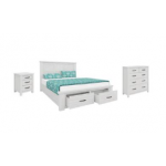 Florida Queen Bed - Brushed White